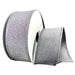 Grey metallic sheen satin wired ribbon, 1.5 inches wide, SKU 76640-09-51