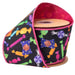 4 inch designer Halloween candy wired dupioni ribbon on black with pink backing, 10-yard roll, SKU 9792W-030-100E.