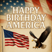 10-inch square metal sign with vintage-style “Happy Birthday America” text, American flag, and flying eagle, perfect for patriotic wreath-making and home decor.