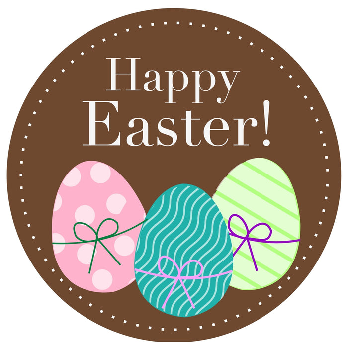 10" Trendy Tree Happy Easter Eggs Round Metal Sign TT-078