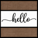 Hello burlap stripe metal sign with black script lettering for everyday wreath accent, 10 inch square TTE-428