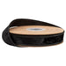 A spool of Heritage Black Velvet with Black Back Wired Ribbon 1 Inch x 10 Yards (7005W-030-25E), featuring a cardboard center and partially unrolled against a white background, makes an elegant decorating ribbon for your holiday crafts.