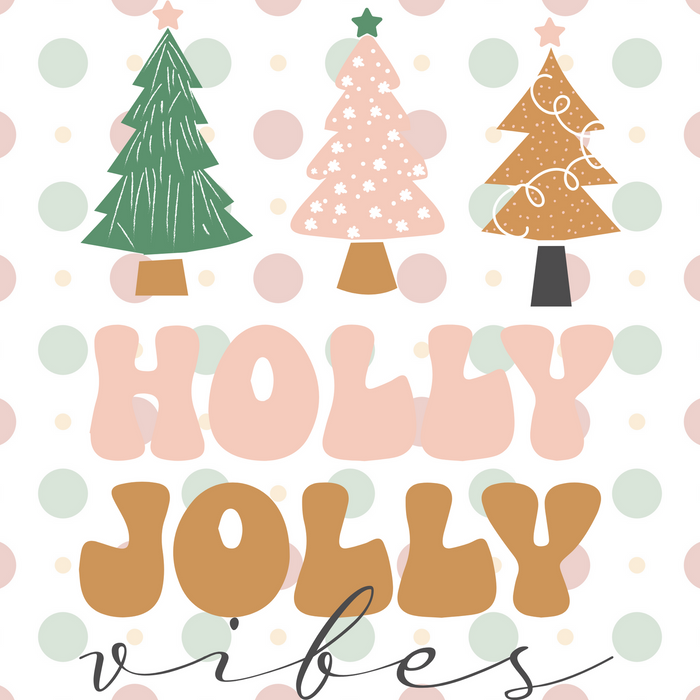 10" Trendy Tree Holly Jolly Vibes Square Metal Sign TT-049
