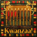 10-inch metal Kwanzaa sign featuring a kinara with seven red, black, and green candles, gold bows in the corners, and a patterned border in traditional Kwanzaa colors.