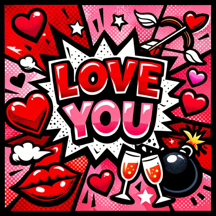 Trendy Tree exclusive Love You pop art Valentine 10 inch metal sign for wreath making