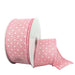 1.5 inch wired mauve linen ribbon with white swiss dots for wreath making and accents SKU 42675-09-03