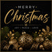 Merry Christmas 10 inch metal sign with gold glitter lettering, leopard animal print ornaments, pine branches, pinecones, gold ribbon and Joy Peace Love sentiment, TTE-660.