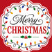 Merry Christmas red metal sign featuring old-fashioned multicolor Christmas lights, holly and berries, red border, and classic holiday lettering. Exclusive Trendy Tree Design. SKU TTE-568.