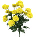 Yellow mini zinnia artificial bush with bright clustered blooms and green foliage, 17 inch floral stem SKU 64016YW