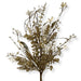 The 24" Mixed Christmas Spray Gold 63526-Gold showcases glittered foliage, metallic gold leaves, gold berries, and delicate white flowers on branching stems, all beautifully presented against a white background.