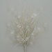 A soft and elegant holiday floral arrangement featuring the 24" Mixed Christmas Spray White 63526-White, showcasing delicate artificial white flowers and frosted greenery against a light gray background.