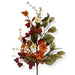 26-inch artificial fall mixed daisy spray with orange and cream daisies, burgundy flowers, berries, eucalyptus, and autumn foliage for wreaths and floral arrangements.