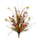 A 24" Mixed Fall Spray in vibrant orange, yellow, and red hues (63526-ORYELRD) features a blend of artificial flowers and foliage, artfully arranged against a plain white background to capture the lively essence of autumn.