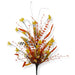 24-inch mixed Halloween spray with yellow flowers, orange foliage, white berry clusters, and twig accents in candy corn colors.