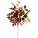 19-inch artificial fall mixed sunflower spray with orange, rust, gold, and cream sunflowers, mixed greenery, and autumn foliage for wreaths and floral arrangements.