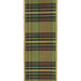 Moss green plaid wired ribbon with brown, black and gold accents, metallic gold edges and solid gold backing, 2.5 inches x 10 yards, SKU 94711W-043-40F.