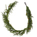 Green Norfolk pine Christmas garland with mini pinecones, 72 inches long.