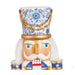 Elevate your blue and white Christmas decor with the 14.75″ Chinoiserie Nutcracker Christmas Figure (RAZ 4623009), featuring intricate blue, white, and gold chinoiserie patterns, gold details, a blue hat, and a classic white beard—all set atop a gleaming gold base for the perfect festive accent.