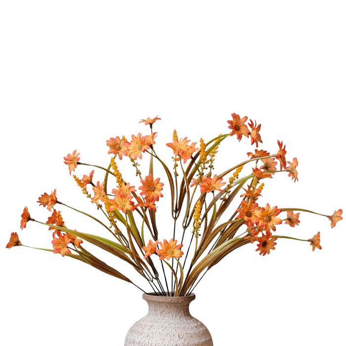 Orange fall wildflower bush with small flowers, seed accents and 14 stems, 18 inches.