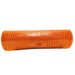 10-inch orange metallic mesh roll with woven metallic accents, 10 yards long, ideal for wreath making, bows, floral arrangements, garlands, and seasonal decorating.