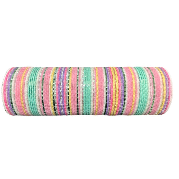 10 inch by 10 yards pastel spring striation mesh