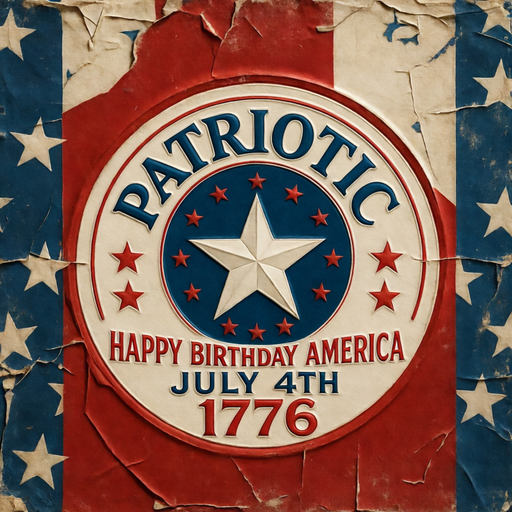 The Patriotic 1776 July 4th 10 Inch Metal Sign (TTE-420) features stars, stripes, a large white star, and weathered details—perfect vintage decor for your home or Fourth of July wreaths.