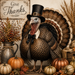 Pilgrim turkey Thanksgiving metal sign for fall wreaths and seasonal front door decor.