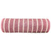Pink heavy metallic mesh roll with raised white snowball stripes, 10 inches x 10 yards for wreath making, SKU XB254610-44.