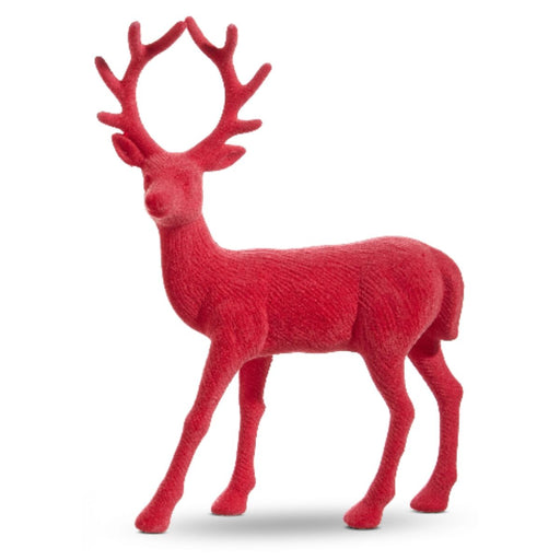 2.5" Pink Velvet Reindeer figurines from Assortment 4402407, each with antlers and facing each other, make a charming addition to your Holiday Collection or Christmas decor.