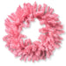 A 24" Pink Artificial Pine Wreath (82295-PK), crafted from light pink artificial pine branches and arranged in a perfect circle against a plain light background, adds a unique and stylish touch to your seasonal décor.