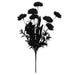 19-inch artificial black ranunculus bush with black blooms and foliage for Halloween wreaths, floral arrangements, and spooky seasonal décor.