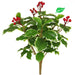 Real Touch variegated green holly leaf and red berry bush, 14 inches.