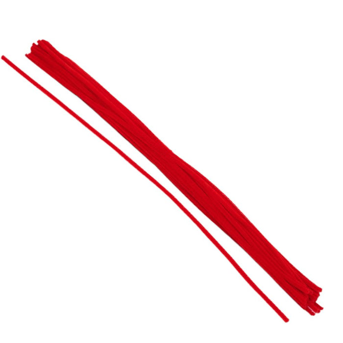 20L x 6mm red chenille stems (Product: MA200224, 50 per bag)