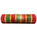 Red, green and gold wide metallic stripe mesh roll for Christmas wreath making, 10 inches x 10 yards, SKU XB266310-15.