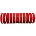Red heavy metallic mesh roll with raised white snowball stripes, 10 inches x 10 yards for Christmas wreath making, SKU XB254610-12.