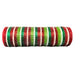 10" x 10 yards red, lime, emerald green, metallic stripe mesh with white fuzz. This mesh is ideal for Christmas mesh wreaths, but works for summertime watermelon wreaths too!