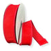 Red Susannah satin wired ribbon, 1 inch wide by 10 yards, for wreaths, bows and seasonal decorating.