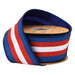 2.5" Red, white, and blue, stripe, white stripe in the center on Dupioni, double sided ribbon with blue backing, wired. 9341W-032-63E