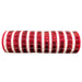 Red and white wide metallic stripe mesh roll with candy cane styling for Christmas wreath making, 10 inches x 10 yards, SKU XB266310-01.