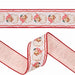 Retro Pink Santa Wired Dupioni Ribbon with Pink Backing 2.5″ x 10 Yards 9750W-150-63E featuring a repeating vintage-style Santa Claus pattern on a cream background, red scalloped edges, and a pink backing.