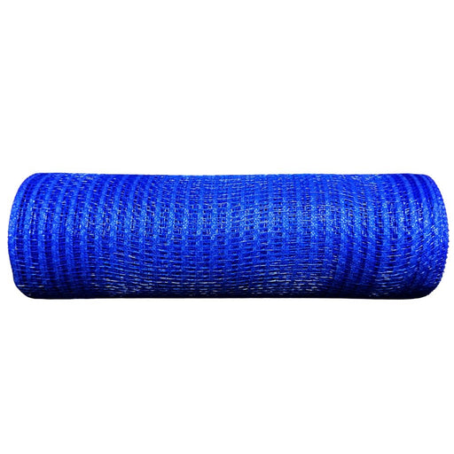 A 10" Royal Blue Breeze Mesh (XB240710-25) cylindrical roll is displayed against a white background, suitable for construction, gardening, wreath making, or packing purposes.