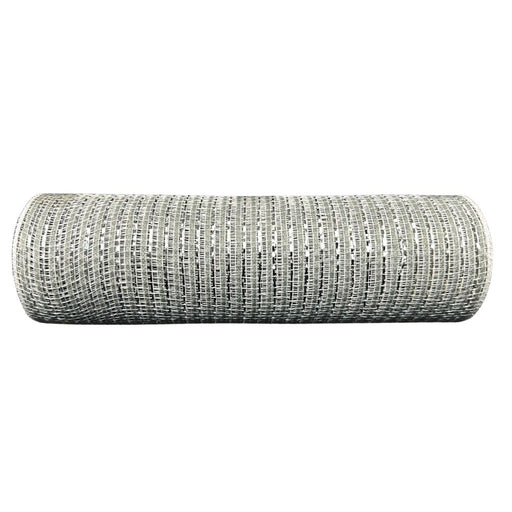 10 inch silver Breeze metallic wreath mesh, 10-yard roll for wreath making, swags, garlands, Christmas, winter, weddings, and seasonal decorating.