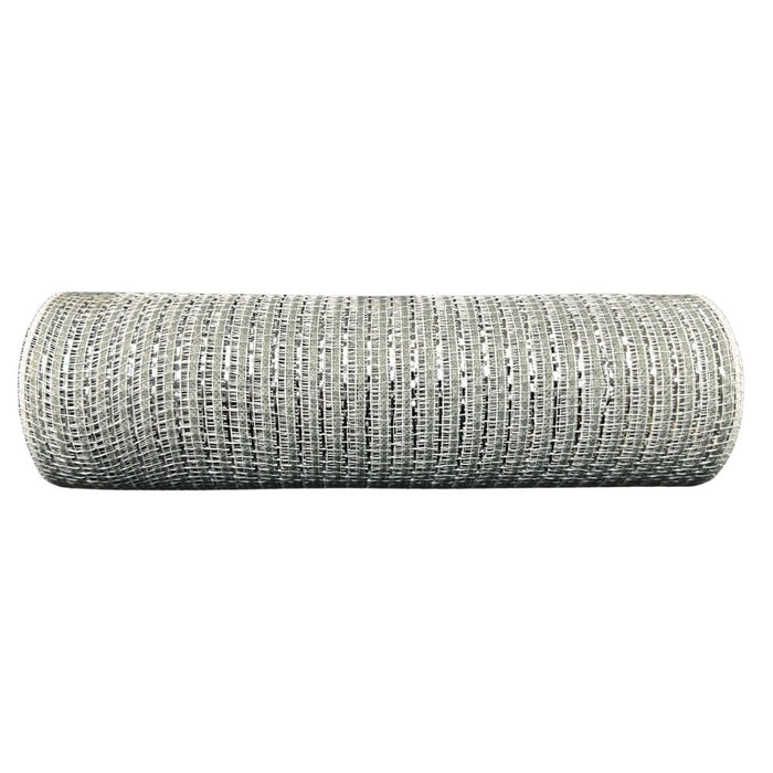 10 inch silver Breeze metallic wreath mesh, 10-yard roll for wreath making, swags, garlands, Christmas, winter, weddings, and seasonal decorating.