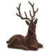 brown flocked sitting deer decor