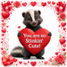 10 inch square metal Valentine sign featuring a skunk holding a red heart with You Are So Stinkin’ Cute, designed for mesh or grapevine wreaths and framing