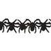 1.5 inch black Halloween Ultra Sonic Trim with spider design, non-wired 10-yard spool, SKU 6054-030-38E.