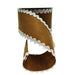 4-inch tan felt wired ribbon with white ric rac edges on a 10-yard roll, perfect for gingerbread-themed Christmas wreaths and bows.