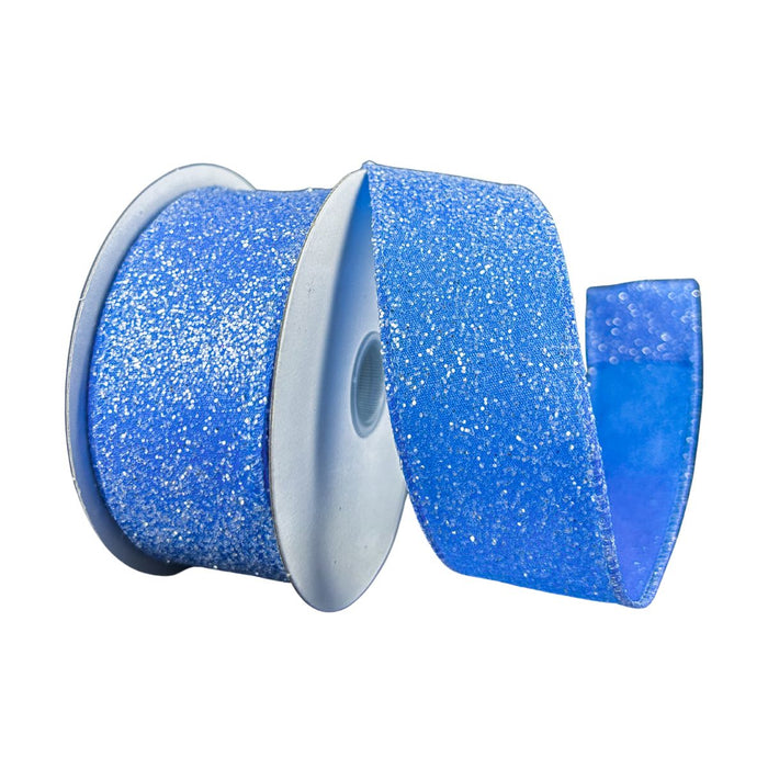 1.5 inch turquoise candy glitter wired ribbon for wreath making SKU 42425-09-39