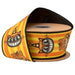 2.5 inch designer wired dupioni ribbon with vintage Halloween faces and stripes and black backing, 10-yard roll, SKU 9800W-750-63E.