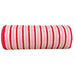 10 inch snow fuzz stripe wreath mesh in white, pink, and red, 10-yard roll for wreath making, swags, garlands, Christmas, Valentine's Day, and candy-themed decorating. 